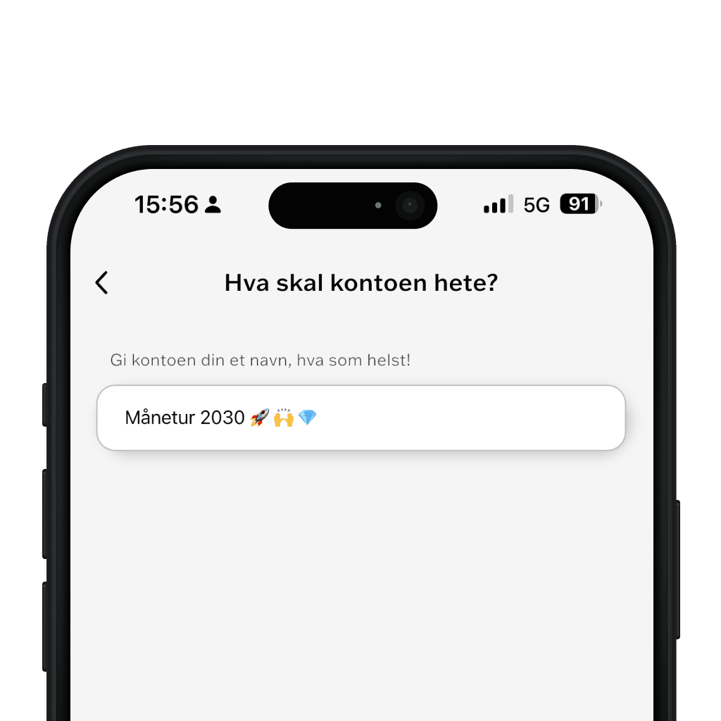 2. Gi kontoen et navn og bakgrunn