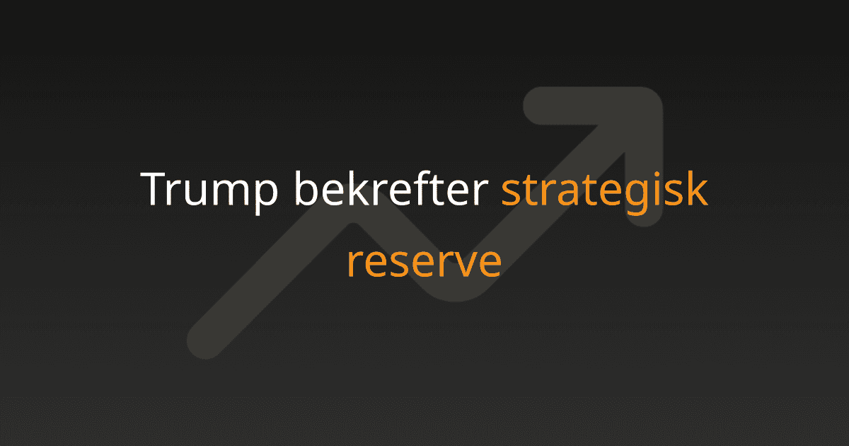 Trump bekrefter strategisk reserve